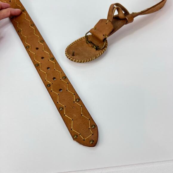 XXL Leatherbound Plate Hook Buckle Embellished Studded Women's Belt  XXL Western - Picture 7 of 12